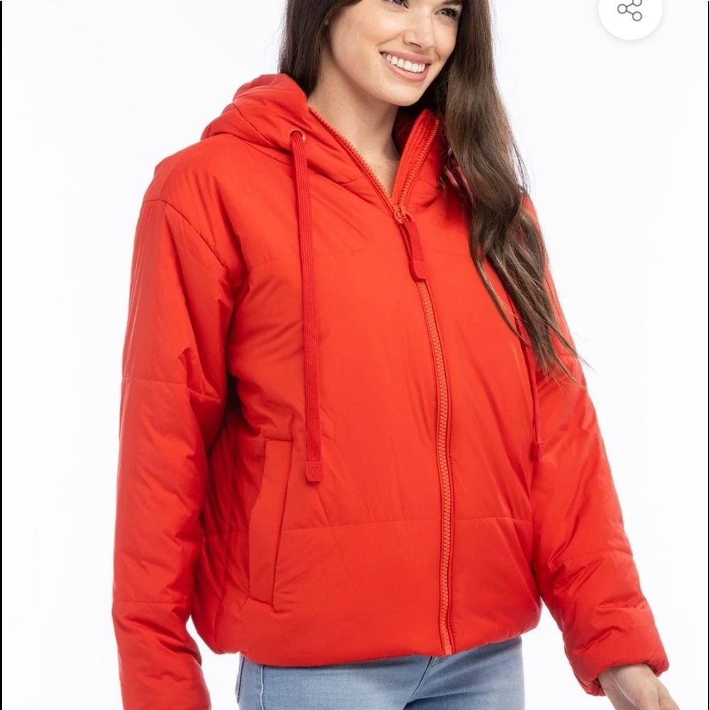 LIV Outdoor ALPS HOODED PUFFER jacket (Goji Berry-Med) NWT